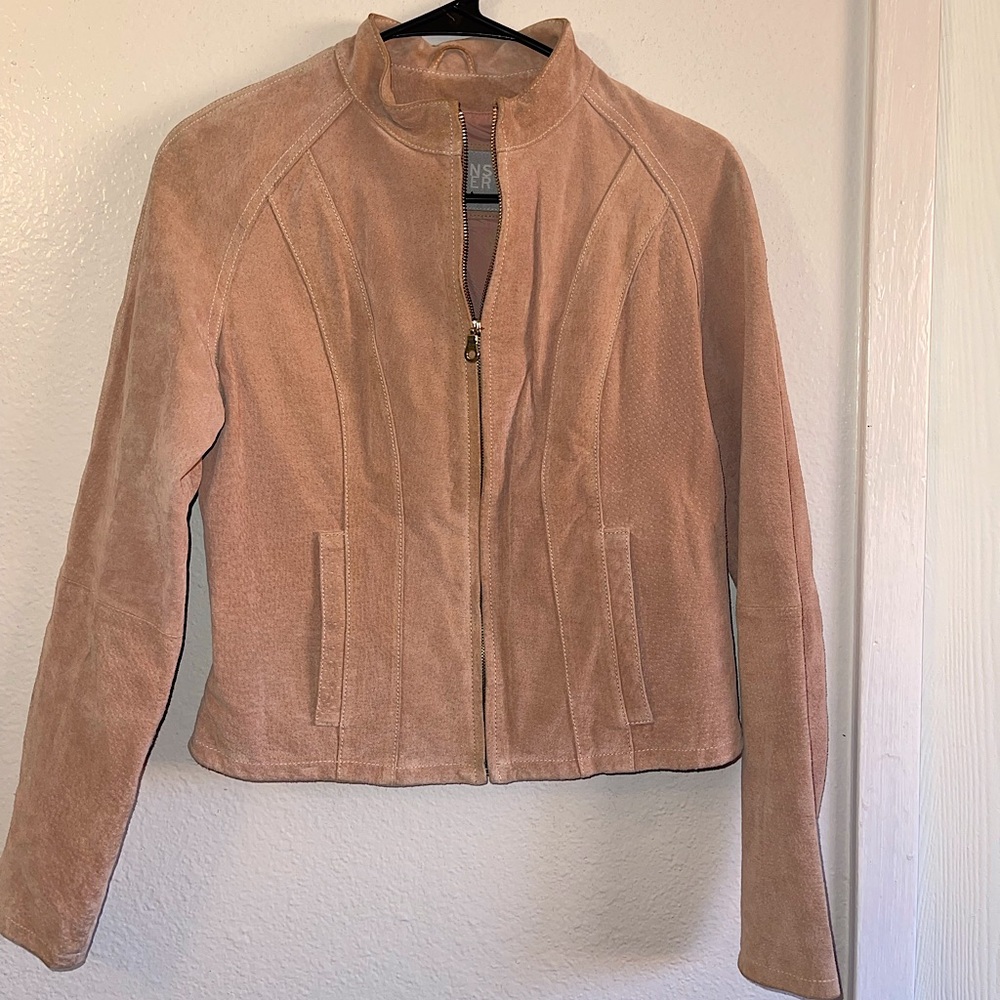 Women’s Pink Wilson’s Leather Maxima Leather fitted Jacket
